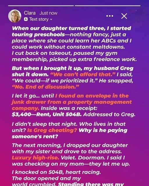 My Husband Said We Couldn’t Afford Preschool — Then I Found Out He Was Secretly Paying Someone’s Rent!