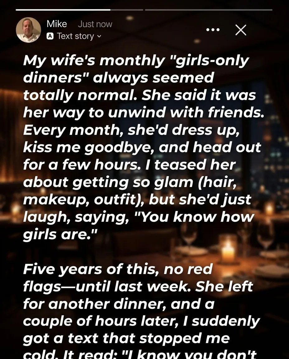 Every Month for 5 Years, My Wife Left for a ‘Girls-Only Dinner’ — Until One Day I Got a Weird Text!