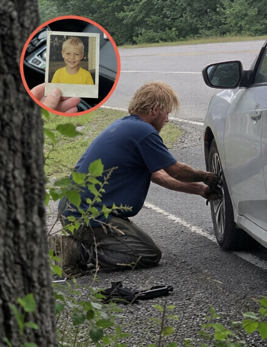 A Homeless Man Helped Me Change a Flat Tire on Route 9 Where My Son Disappeared 20 Years Ago – What He Left on My Passenger Seat Brought Me to My Knees!