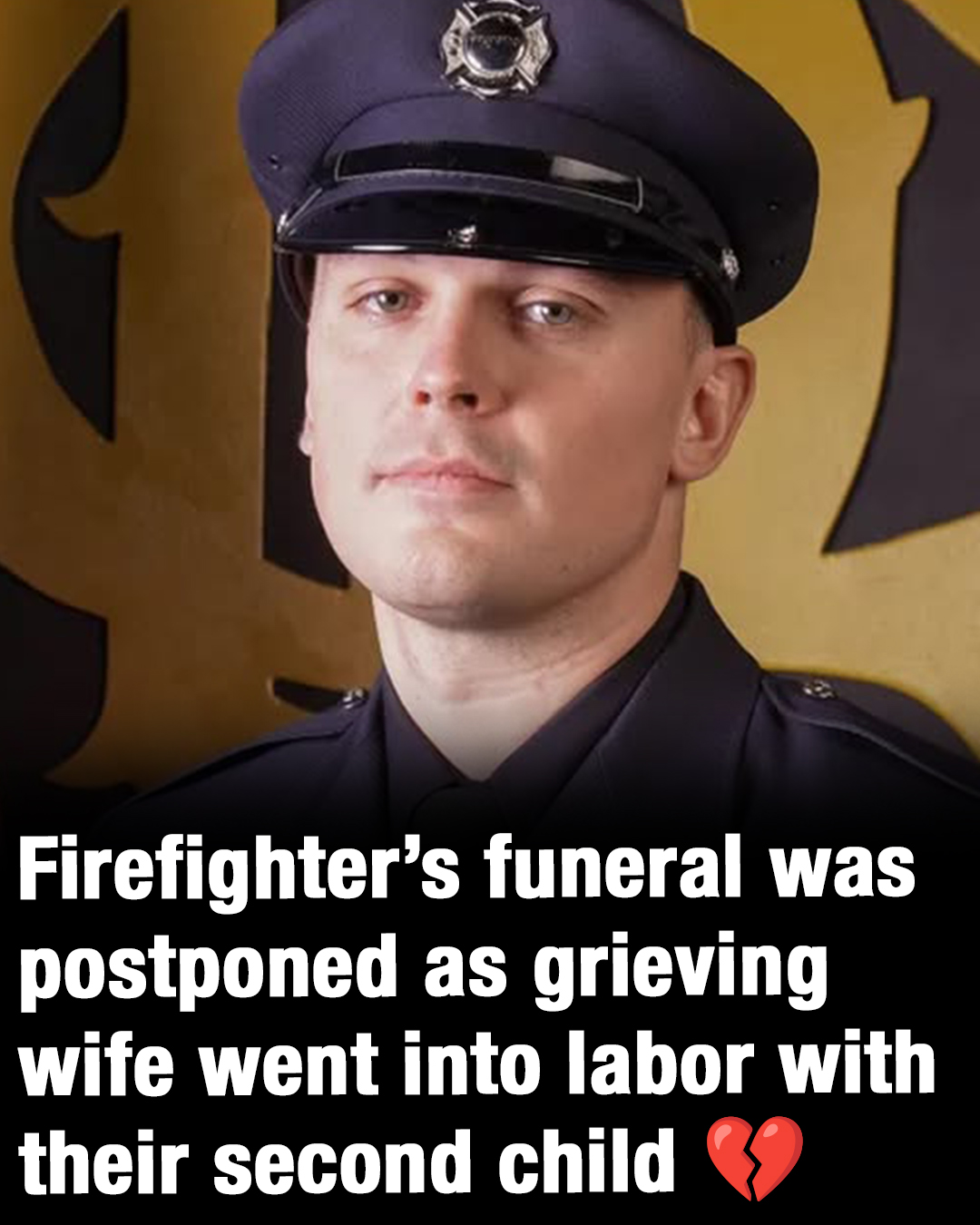 Firefighter’s funeral postponed as grieving wife goes into labor with their second child!