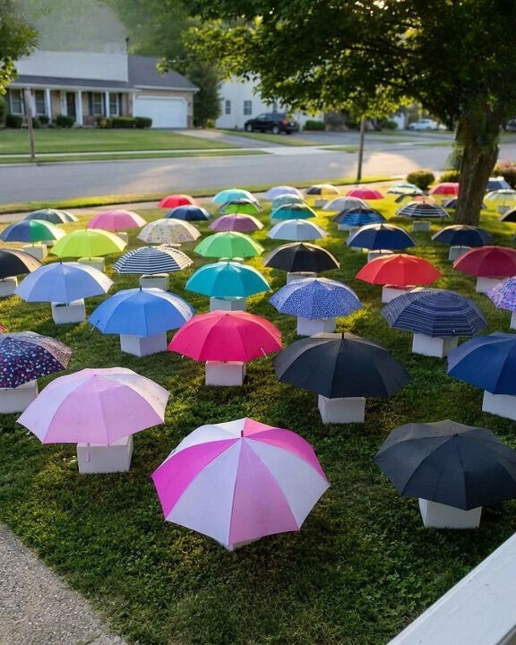 After my son shared his umbrella with a stranger during a downpour, we woke up the following morning to find our lawn covered in unexpected gifts.!