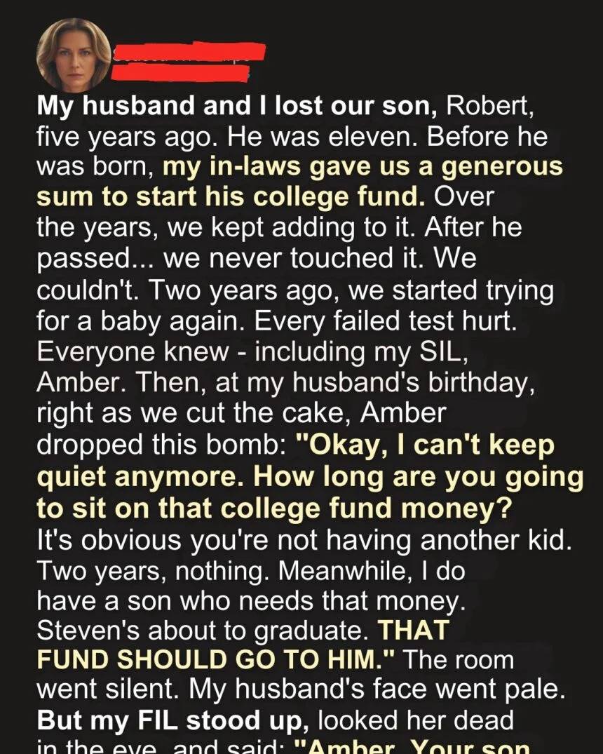 My Sister-in-Law Demanded I Give My Late Son’s College Fund to Her Son!