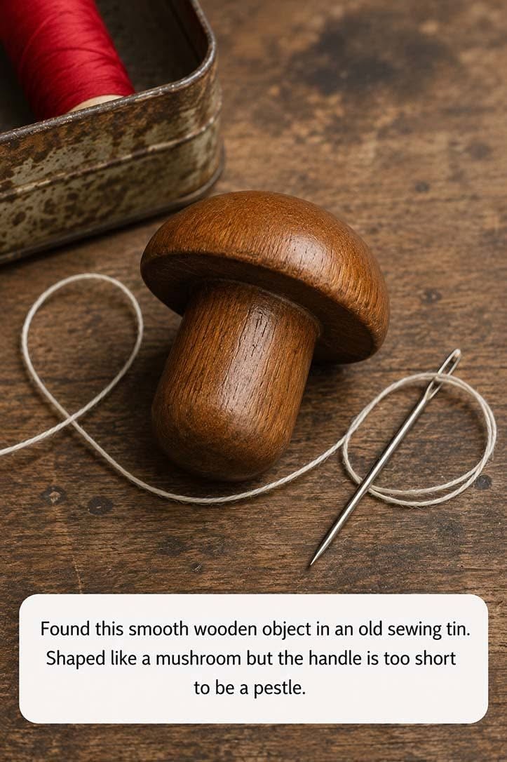 Found this smooth wooden object in an old sewing tin.!