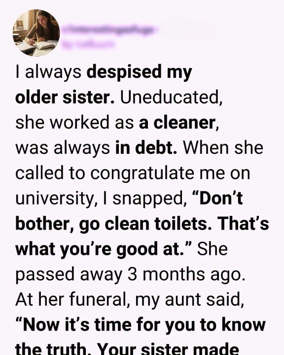 I judged my sister my entire life — until her funeral revealed a truth that destroyed everything I thought I knew.