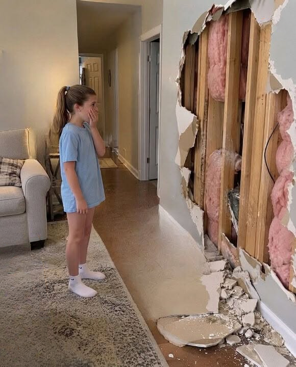 My Husband Said the Huge Hole in the Wall Was an Accident—Until Our Daughter Revealed the Truth…