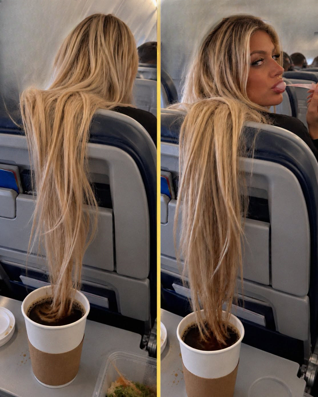A Woman Kept Throwing Her Hair Into My Food on a Plane — Until I Taught Her a Lesson She’d Never Forget