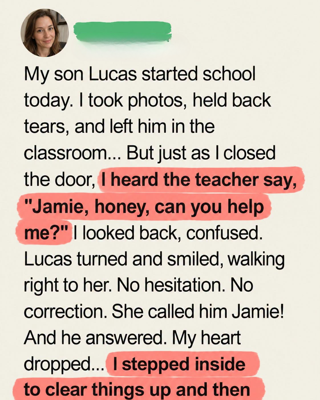 The Teacher Called My Son by the Wrong Name on His First Day of School
