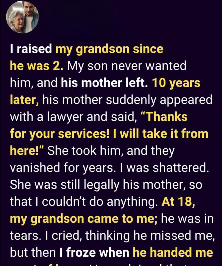 She Took My Grandson Away — Years Later, He Returned Changed            Is this conversation helpful so far?