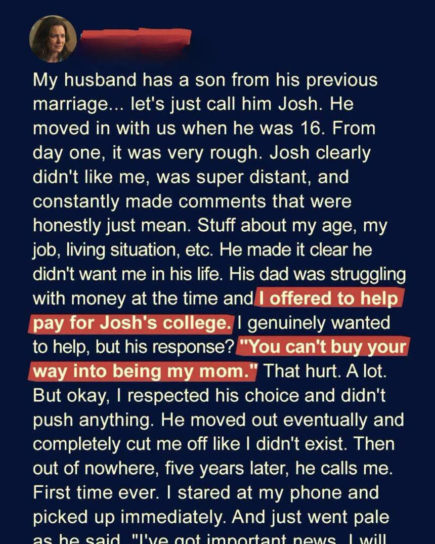My Stepson Rejected My College Fund, Saying, “You Can’t Buy Your Way Into Being My Mom” — 5 Years Later, Everything Changed.